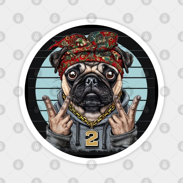 Pug Life: Urban Swagger Pug Boss Magnet by Steve